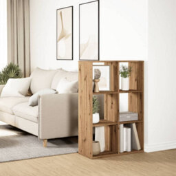 Berkfield Room Divider Bookcase Artisan Oak 69.5X29X103.5 Cm Engineered Wood - thumbnail 4