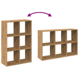 Berkfield Room Divider Bookcase Artisan Oak 69.5X29X103.5 Cm Engineered Wood - thumbnail 8