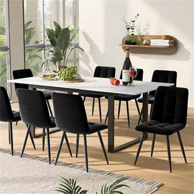 Abrihome Dining Table Telescopic Table, 140/180X80X75Cm, Iron Metal Legs & Square Tube Legs, Dual Use For Home & Office  - image 1
