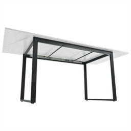 Abrihome Dining Table Telescopic Table, 140/180X80X75Cm, Iron Metal Legs & Square Tube Legs, Dual Use For Home & Office  - thumbnail 8