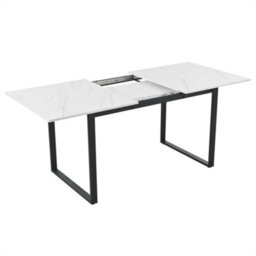 Abrihome Dining Table Telescopic Table, 140/180X80X75Cm, Iron Metal Legs & Square Tube Legs, Dual Use For Home & Office  - thumbnail 5