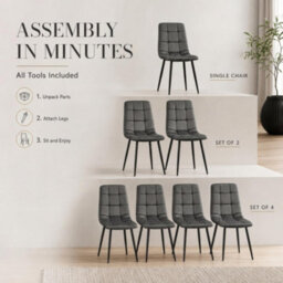 Bravich Zurich Velvet Embossed Dining Chair - Grey - thumbnail 9