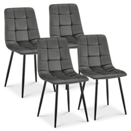 Bravich Zurich Velvet Embossed Dining Chair - Grey - thumbnail 2