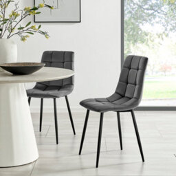 Bravich Zurich Velvet Embossed Dining Chair - Grey