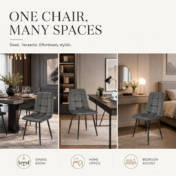Bravich Zurich Velvet Embossed Dining Chair - Grey - thumbnail 6