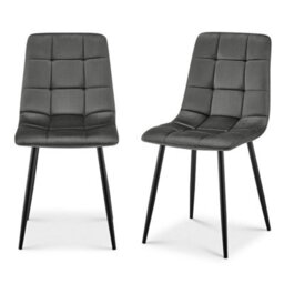 Bravich Zurich Velvet Embossed Dining Chair - Grey - thumbnail 3