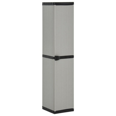 Walplus Garden Storage Cabinet With 3 Shelves Grey & Black 34X40X168 Cm - image 1