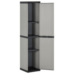 Walplus Garden Storage Cabinet With 3 Shelves Grey & Black 34X40X168 Cm - thumbnail 3