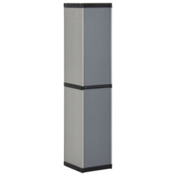 Walplus Garden Storage Cabinet With 3 Shelves Grey & Black 34X40X168 Cm - thumbnail 6