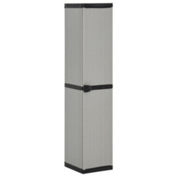 Walplus Garden Storage Cabinet With 3 Shelves Grey & Black 34X40X168 Cm - thumbnail 1