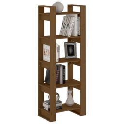 Berkfield Book Cabinet/room Divider Honey Brown 60X35X160 Cm Solid Wood - thumbnail 5