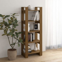 Berkfield Book Cabinet/room Divider Honey Brown 60X35X160 Cm Solid Wood - thumbnail 6