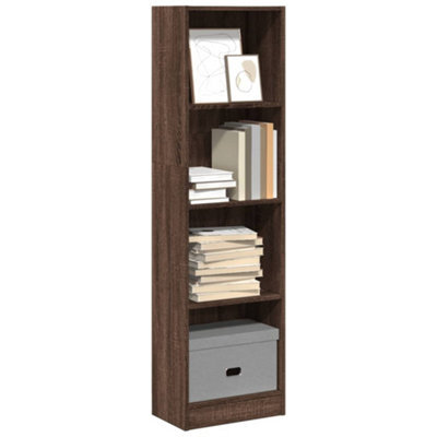 Berkfield Bookcase Brown Oak 40X24X143 Cm Engineered Wood - image 1