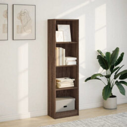Berkfield Bookcase Brown Oak 40X24X143 Cm Engineered Wood - thumbnail 3