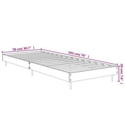 Berkfield Bed Frame Black 75X190 Cm 2Ft6 Small Single Engineered Wood - thumbnail 9