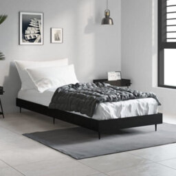 Berkfield Bed Frame Black 75X190 Cm 2Ft6 Small Single Engineered Wood - thumbnail 1