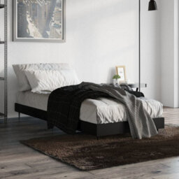 Berkfield Bed Frame Black 75X190 Cm 2Ft6 Small Single Engineered Wood - thumbnail 4