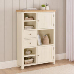 The Furniture Market Marbury Cream Painted High Open Display Shelf Unit Bookcase - thumbnail 2