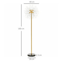 Homcom Modern Floor Lamp With Dandelion-Like Lampshade For Bedroom - thumbnail 3