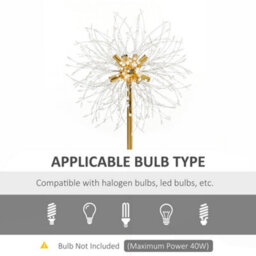 Homcom Modern Floor Lamp With Dandelion-Like Lampshade For Bedroom - thumbnail 7