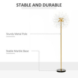 Homcom Modern Floor Lamp With Dandelion-Like Lampshade For Bedroom - thumbnail 5