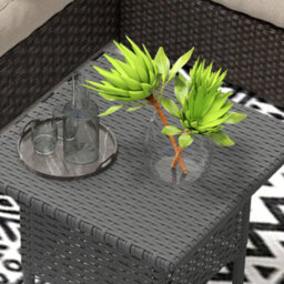 Outsunny Pe Rattan Outdoor Coffee Table, Easy Match Rattan Side Table, Grey - thumbnail 8