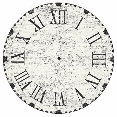 Wallpops White, Grey & Black Large Vintage Roman Numeral Clock Wall Sticker - image 1