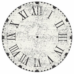 Wallpops White, Grey & Black Large Vintage Roman Numeral Clock Wall Sticker - thumbnail 1