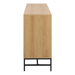 Wyld Haus Bjork Natural Oak Wide 6-Drawer Chest With Black Steel Base - thumbnail 4