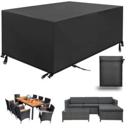 Garden Furniture Cover, Rectangular Table Protective Tarpaulin, 420D (150X90X75Cm, 420D) - thumbnail 1