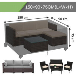Garden Furniture Cover, Rectangular Table Protective Tarpaulin, 420D (150X90X75Cm, 420D) - thumbnail 7