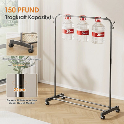 Clothes Rail Rack Heavy Duty Garment Hanging Display Stand Steel Clothes Shelf - image 1