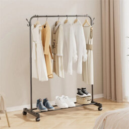 Clothes Rail Rack Heavy Duty Garment Hanging Display Stand Steel Clothes Shelf - thumbnail 7
