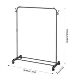 Clothes Rail Rack Heavy Duty Garment Hanging Display Stand Steel Clothes Shelf - thumbnail 2