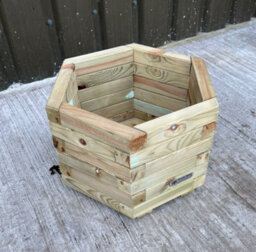 Simply Wood Signature Classic Hexagon Planter - Large - thumbnail 4