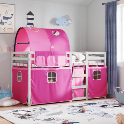 Walplus Bunk Bed Without Mattress Pink 80X200 Cm Solid Wood Pine - image 1