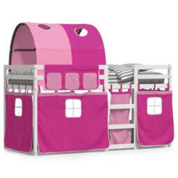 Walplus Bunk Bed Without Mattress Pink 80X200 Cm Solid Wood Pine - thumbnail 2