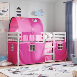 Walplus Bunk Bed Without Mattress Pink 80X200 Cm Solid Wood Pine
