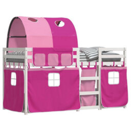 Walplus Bunk Bed Without Mattress Pink 80X200 Cm Solid Wood Pine - thumbnail 4