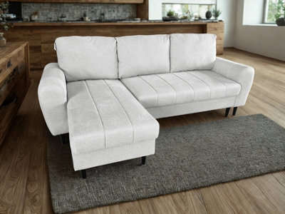 DS Living Sienna 3 Seater Right Hand Facing Storage Sofa Bed In Grey, Silver Or Beige - image 1
