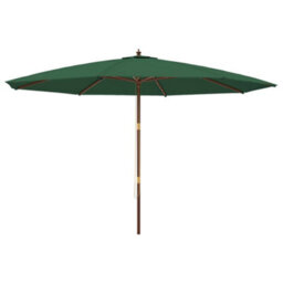 Berkfield Garden Parasol With Wooden Pole Green 400X273 Cm - thumbnail 2
