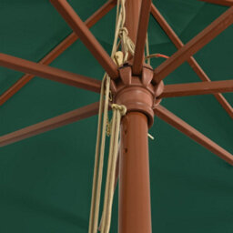 Berkfield Garden Parasol With Wooden Pole Green 400X273 Cm - thumbnail 6