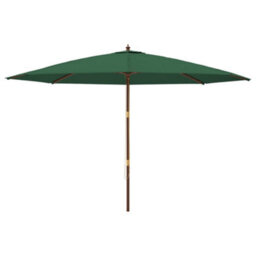Berkfield Garden Parasol With Wooden Pole Green 400X273 Cm - thumbnail 3