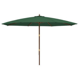 Berkfield Garden Parasol With Wooden Pole Green 400X273 Cm - thumbnail 4