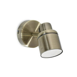 Valuelights Benton Antique Brass Single Ip44 Bathroom Wall Spotlight And Warm Bulb - thumbnail 5