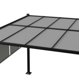 Breeins 3X3M Outdoor Garden Steel Retractable Pergola Shelter With Canopy, Light Grey - thumbnail 5