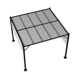 Breeins 3X3M Outdoor Garden Steel Retractable Pergola Shelter With Canopy, Light Grey - thumbnail 4