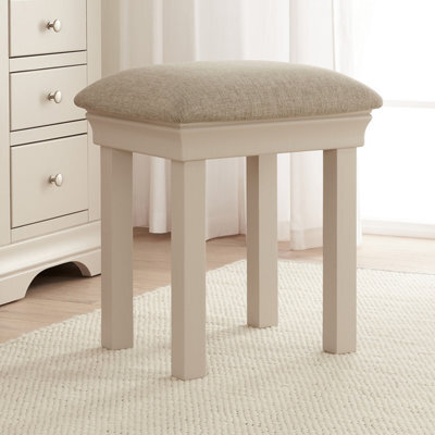 The Furniture Market Wilmslow Dove Grey Painted Dressing Table Stool - image 1