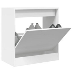 Berkfield Shoe Cabinet White 60X34X63.5 Cm Engineered Wood - thumbnail 1