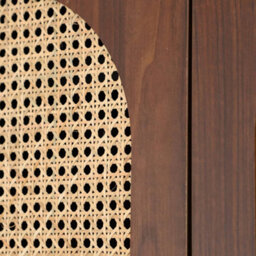 Sweeek - Wardrobe With 2 Doors And 2 Drawers, Caning Walnut 80X50X180 Cm - Judith - thumbnail 9